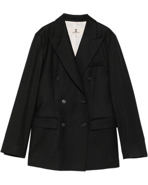 Barena Blazer Doppiopetto Con Revers A Lancia - Nero
