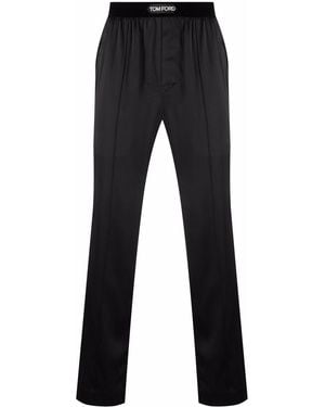 Tom Ford Pantaloni Pigiama Con Logo - Blu