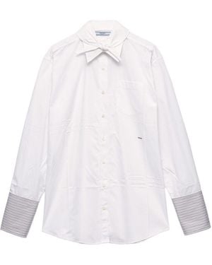 Prada Camicia Con Dettaglio Foulard - Bianco