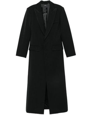 Amen Cappotto Con Revers A Punta - Nero