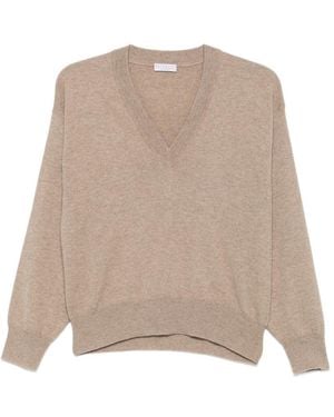 Brunello Cucinelli Maglione Con Scollo A V - Neutro