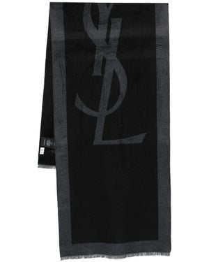 Saint Laurent Sciarpa Con Cassandra - Nero