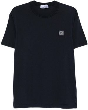 Stone Island Maglietta Girocollo Con Logo - Nero
