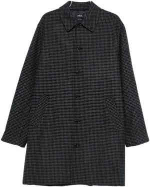 A.P.C. Cappotto Con Motivo Pied De Poule - Nero