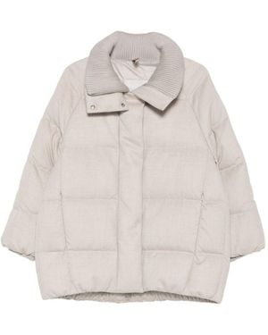 DUNO Cappotto Astrid Imbottito A Collo Alto - Bianco