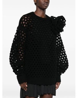 Blumarine Maglione Con Applicazione A Fiori - Nero