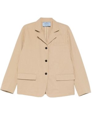 Prada Blazer Con Bottoni - Neutro