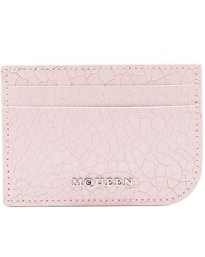McQueen Portacarte Con Effetto Craquelé - Rosa