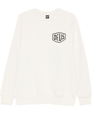 DEUS Felpa Girocollo Con Logo - Bianco