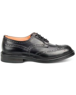 Tricker's Detailed Lace-Up Shoes - Black