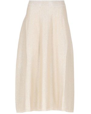D.exterior Flared Midi Skirt - Natural