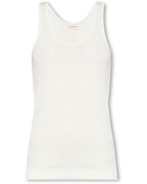 By Malene Birger Anisa Sleeveless Ribbed-Knit Tank Top - White