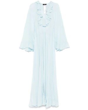 Twinset Ruffle Maxi Dress - Blue