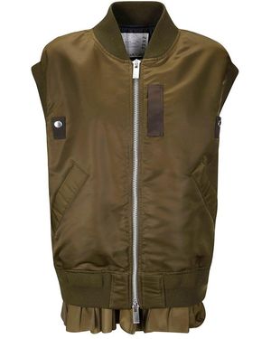 Sacai Zip-Up Padded Gilet in Blue | Lyst