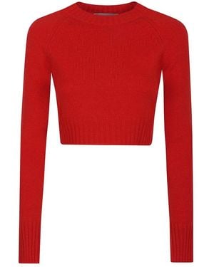 Sportmax Crewneck Ribbed-Knit Jumper - Red