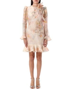 Zimmermann Crush Flower Mini Dress - Natural