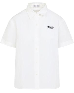 Miu Miu Chic Mini Shirt For Spring Summer 25 - White