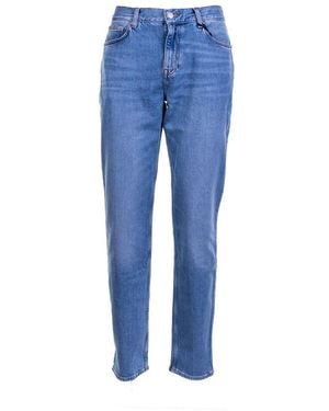 Tommy Hilfiger Logo-Patch Straight-Leg Jeans - Blue