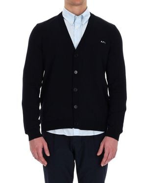 A.P.C. Jamie Knitted Cardigan - Blue