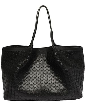 Serapian Secret Mosaico Top Handle Bag - Black