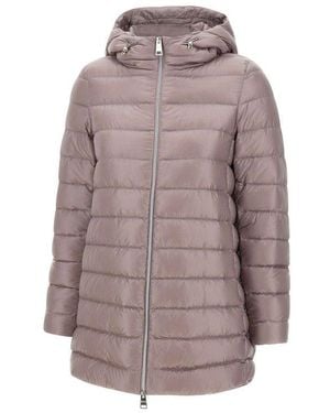 Herno Drawstring Hooded Puffer Jacket - Purple