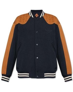 MCM Panelled Bomber Jacket - Blue