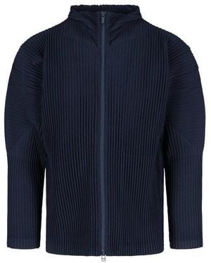 Homme Plissé Issey Miyake Pleated Zipped Jacket - Blue