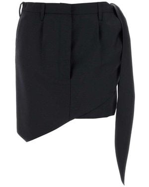 【関税&送料込】Prada Melange Grey Polyester Blend Mini Skir Prada Melange Polyester Blend Mini Skirt in Grey | Lyst
