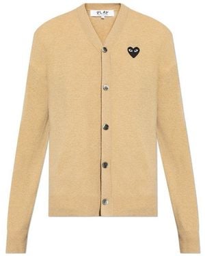 COMME DES GARÇONS PLAY Cardigan With Logo Patch - Natural