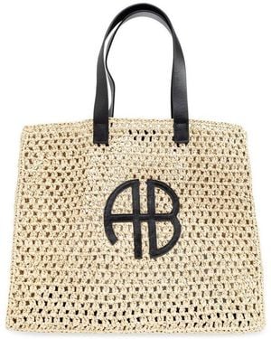 Anine Bing Large Rio Woven Tote Bag - Natural