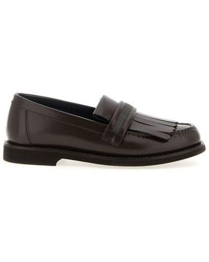 Brunello Cucinelli Monile Fringed Loafers - Black