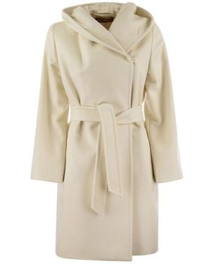 Max Mara Newmang Belted Hooded Coat - Natural