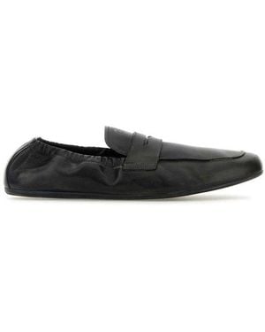 Prada Ruched Slip-On Loafers - Black