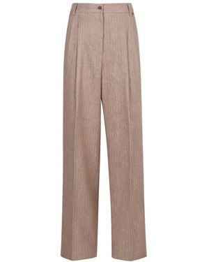 Herno Pinstriped Trousers - Natural