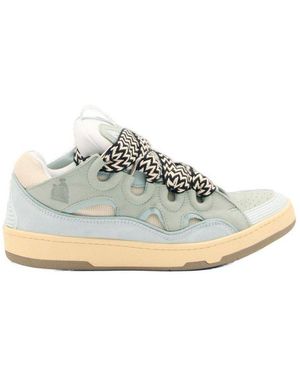 Lanvin Round Toe Lace-Up Sneakers - White
