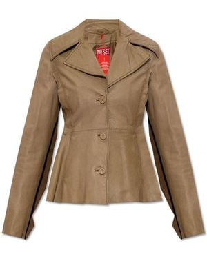 DIESEL L-atoya Leather Jacket - Natural