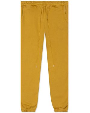 Rhude Logo Embroidered Tapered-Leg Pants - Yellow