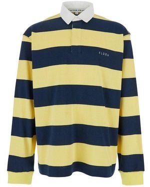 AFTER PRAY Logo Striped Polo Shirt - Yellow