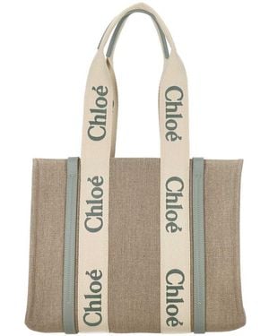 Chloé Woody Medium Tote Bag - Natural