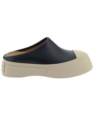 Marni Mary Jane Logo Printed Mules - Black