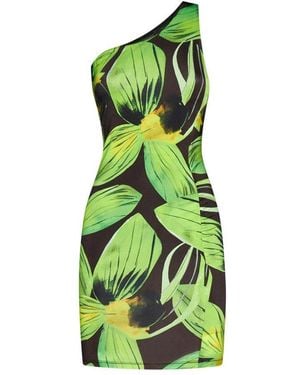 Louisa Ballou Heatwave Plunge Stretched Mini Dress - Green