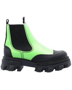 Ganni Low Chelsea Boots - Green