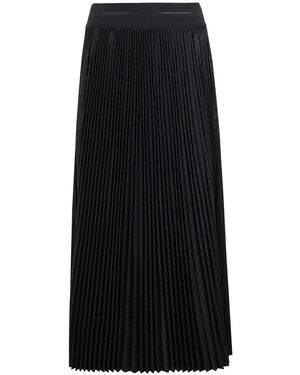 Helmut Lang Lwb Pleated Textured Skirt With Logo Waistband - Black