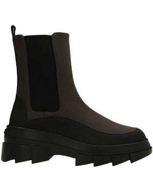 Stuart Weitzman Round Toe Chunky Boots - Green