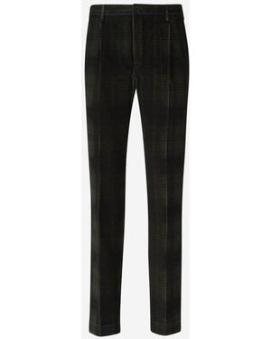 Incotex Corduroy Patterned Trousers - Black