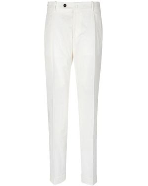 Berwich Barber Lux Pleated Trousers - White