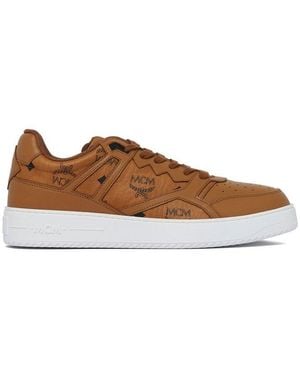 MCM Neo Derby Visetos Lace-Up Sneakers - Brown