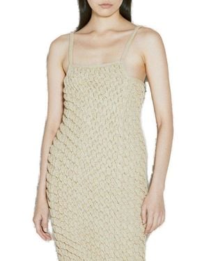 Isa Boulder Sleeveless Chunky Knit Mini Dress - Natural