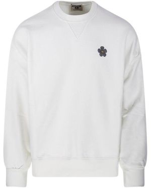 A PAPER KID Long-Sleeved Crewneck Sweatshirt - White