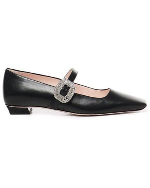 Roger Vivier Belle Vivier Mary Janes Flat Shoes - Black